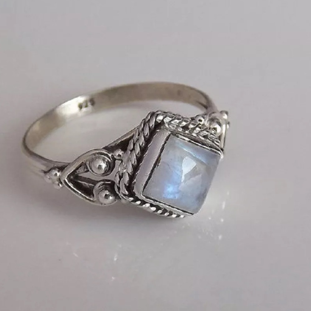 New sterling silver fire opal ring